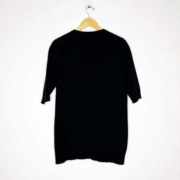 Vince Black Cashmere Elbow Sleeve Tunic Sweater Size Medium - Picture 4 of 5
